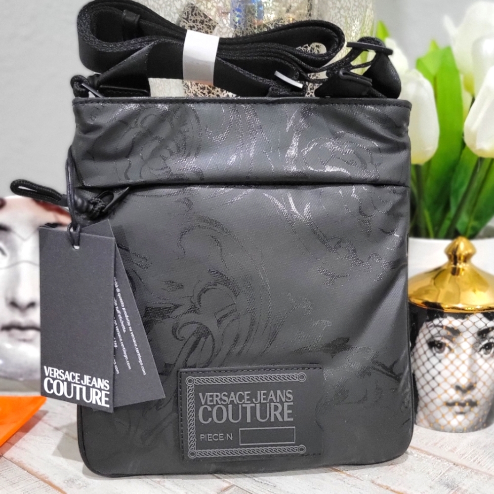 BNWT Versace Jeans couture flat messenger bag